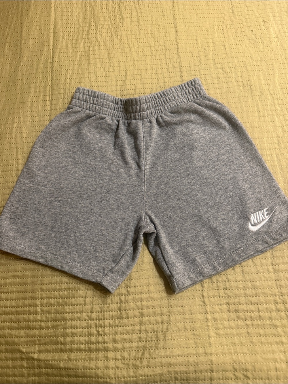 Nike Heather Gray Athletic Fleece Shorts with White Swoosh